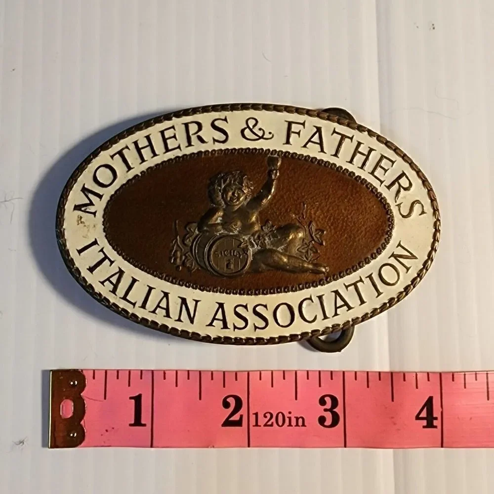 Mothers & Fathers Italian Association Sicily Belt Buckle Vintage Brass England
